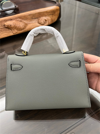 Kelly Mini II Bag Epsom Leather Gold/Silver hardware In Vert Amanda Color