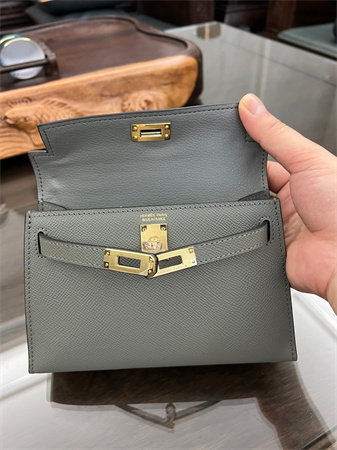 Kelly Mini II Bag Epsom Leather Gold/Silver hardware In Vert Amanda Color