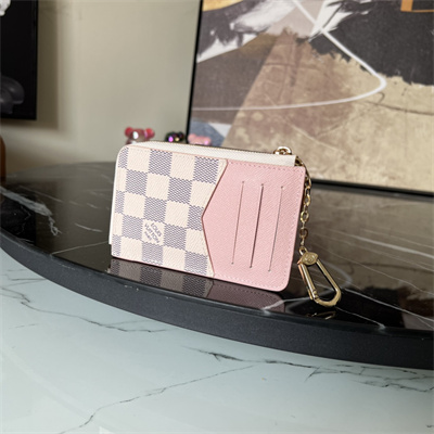 LV Card Holder Recto Verso Damier Azur Canvas Pink N60498