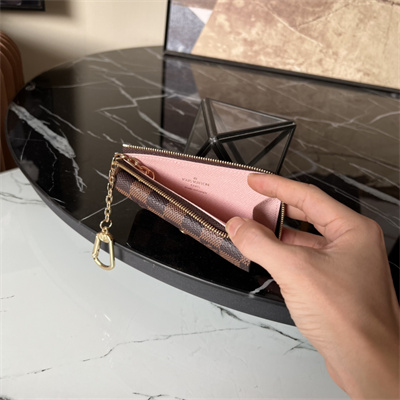 LV Card Holder Recto Verso Damier Ebene Canvas Pink N60405