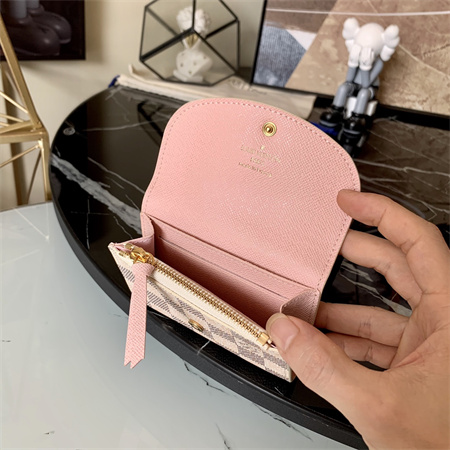 L.V Rosalie Coin Purse Damier Azur Canvas Inside Pink N64423