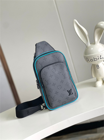 L.V Avenue Slingbag PM Monogram Eclipse Reverse coated canvas Turquoise M11703