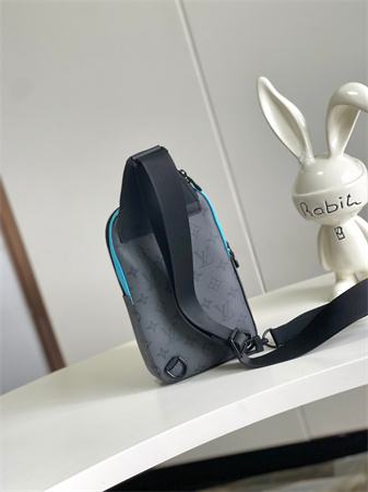 L.V Avenue Slingbag PM Monogram Eclipse Reverse coated canvas Turquoise M11703