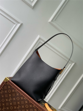 L.V Low Key Hobo PM Bag Smooth Calfskin Black M25352