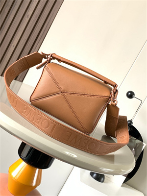 Loewe Mini Puzzle Bag In Soft Grained Calfskin With Wide Strap