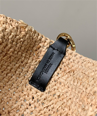 Loewe Mini Slit bag in raffia and calfskin