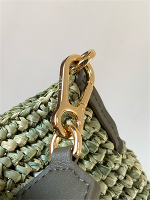 Loewe Mini Slit bag in raffia and calfskin