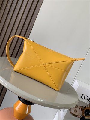 Loewe Puzzle Fold Wash Bag In Shiny Calfskin