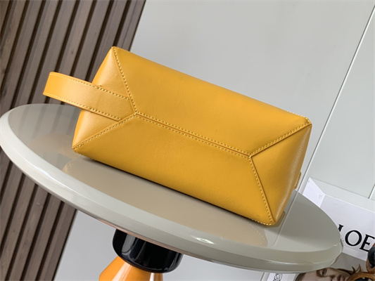Loewe Puzzle Fold Wash Bag In Shiny Calfskin