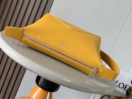 Loewe Puzzle Fold Wash Bag In Shiny Calfskin