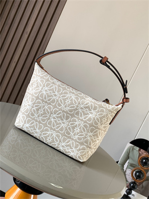 Loewe Cubi Bag In Anagram Jacquard and Calfskin