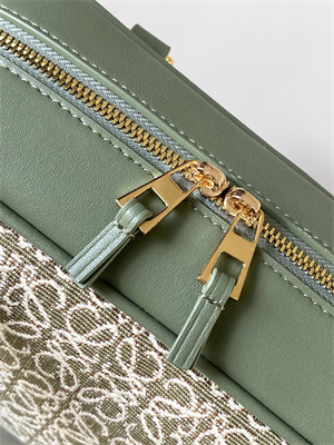 Loewe Amazona 23 Bag In Anagram Jacquard and Calfskin Green