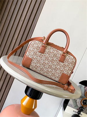 Loewe Amazona 23 Bag In Anagram Jacquard and Calfskin Brown