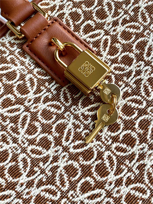 Loewe Amazona 23 Bag In Anagram Jacquard and Calfskin Brown