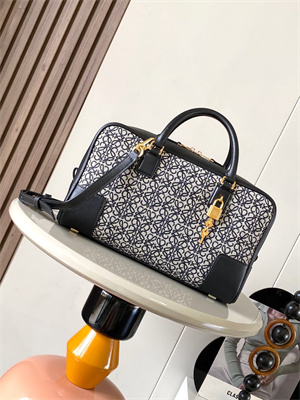Loewe Amazona 28 Bag In Anagram Jacquard and Calfskin Black
