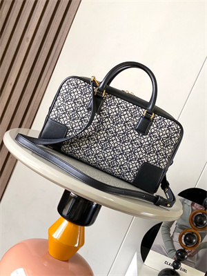 Loewe Amazona 28 Bag In Anagram Jacquard and Calfskin Black