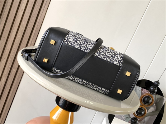 Loewe Amazona 28 Bag In Anagram Jacquard and Calfskin Black