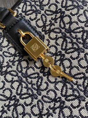Loewe Amazona 28 Bag In Anagram Jacquard and Calfskin Black