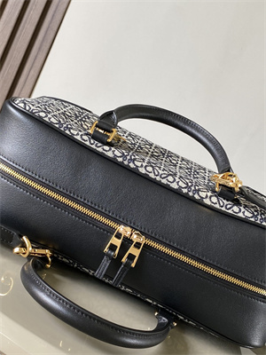 Loewe Amazona 28 Bag In Anagram Jacquard and Calfskin Black