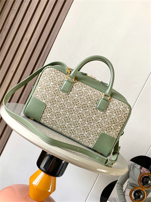 Loewe Amazona 28 Bag In Anagram Jacquard and Calfskin Green
