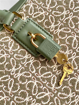 Loewe Amazona 28 Bag In Anagram Jacquard and Calfskin Green