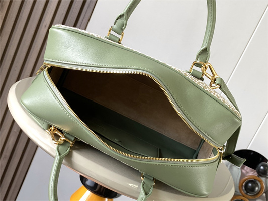 Loewe Amazona 28 Bag In Anagram Jacquard and Calfskin Green