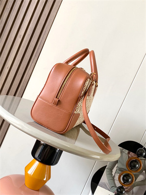Loewe Amazona 28 Bag In Anagram Jacquard and Calfskin Brown