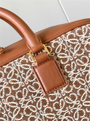 Loewe Amazona 28 Bag In Anagram Jacquard and Calfskin Brown