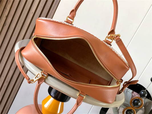 Loewe Amazona 28 Bag In Anagram Jacquard and Calfskin Brown