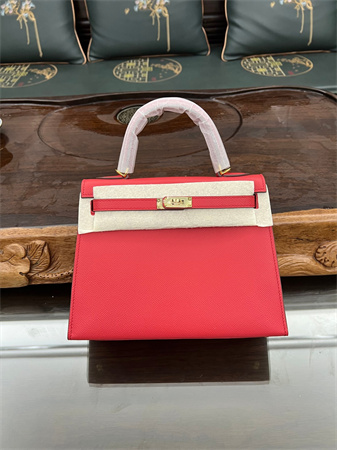 Kelly Sellier Bag Epsom Leather 25/28CM Gold/Silver Hardware In Red Color