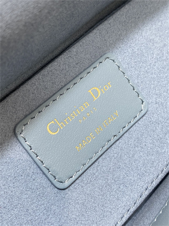 CD Small Lady D-Joy Bag Cannage Lambskin Enamel Gold Tone Metal Blue