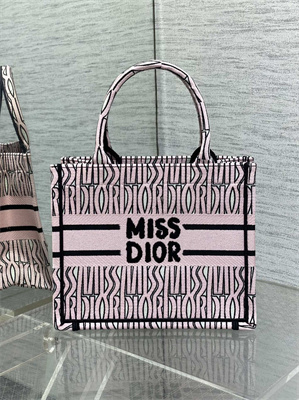 CD Miss Dior Small Book Tote Allover Emb Pale Pink