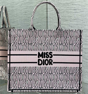 CD Miss Dior Large Book Tote Allover Emb Pale Pink