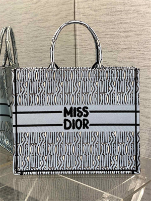CD Miss Dior Large Book Tote Allover Emb Pale Blue