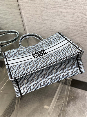 CD Miss Dior Large Book Tote Allover Emb Pale Blue