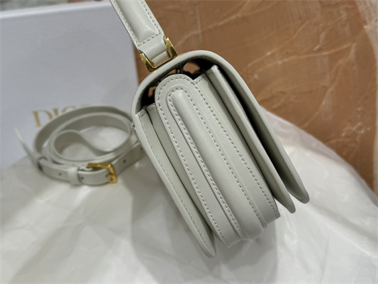 CD Medium 30 Montaigne Avenue Top Handle Bag Latte Ribbed Calfskin