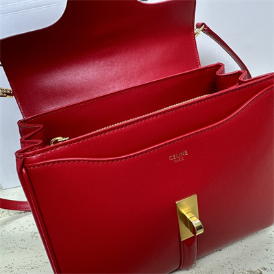 Celine Small 16 Bag In Satined Calfskin Red