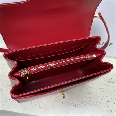 Celine Small 16 Bag In Satined Calfskin Red