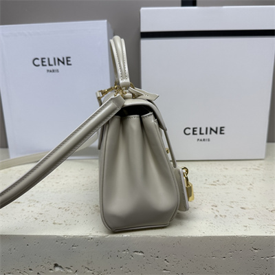 Celine Mini 16 Bag In Satined Calfskin Grey