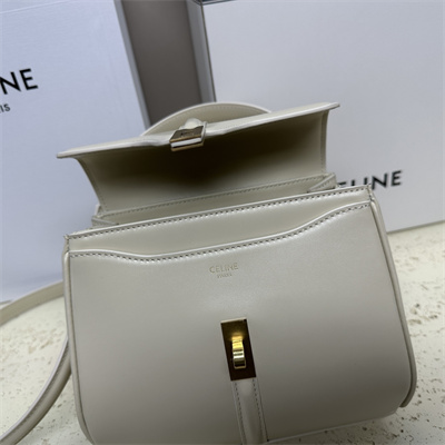 Celine Mini 16 Bag In Satined Calfskin Grey