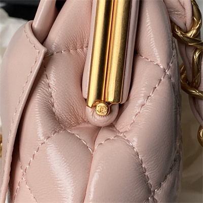 Chanel CLUTCH WITH CHAIN Lambskin Gold-Tone Metal Pink AP4028