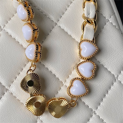 Chanel Hobo Bag Lambskin Gold Tone Metal White AS3786