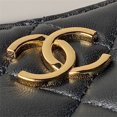 Chanel Hobo Bag Lambskin Gold Tone Metal Black AS3786
