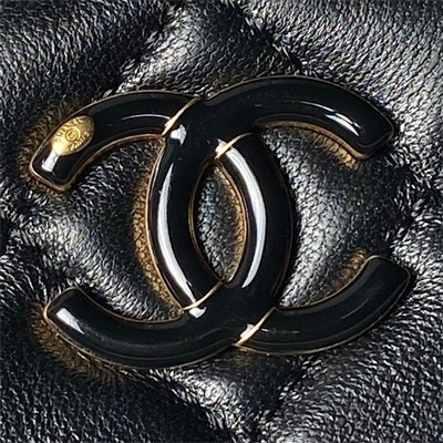 Chanel Waist Bag Shiny Lambskin, Enamel & Gold-Tone Metal Black AS4113