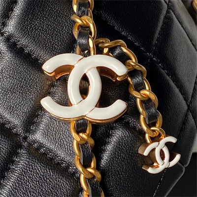 Chanel Waist Bag Shiny Lambskin, Enamel & Gold-Tone Metal Black AS4113