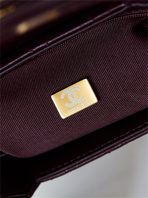 Cha.nel Mini Shopping Bag Kelly Bag Shiny Aged Calfskin Gold-Tone Metal Burgundy AS4416