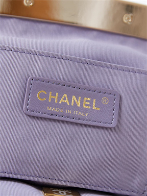 Cha.nel Clutch Lambskin & Gold-Tone Metal Purple AS4717