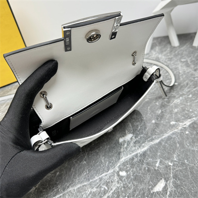 Fen.di BAGUETTE Phone Pouch Nappa Leather White