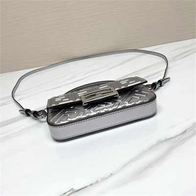 Fen.di BAGUETTE Phone Pouch Nappa Leather Silver