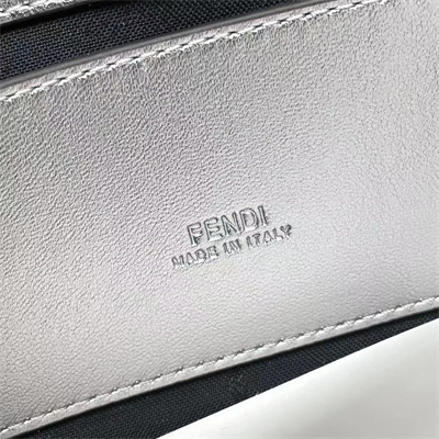 Fen.di BAGUETTE Phone Pouch Nappa Leather Silver